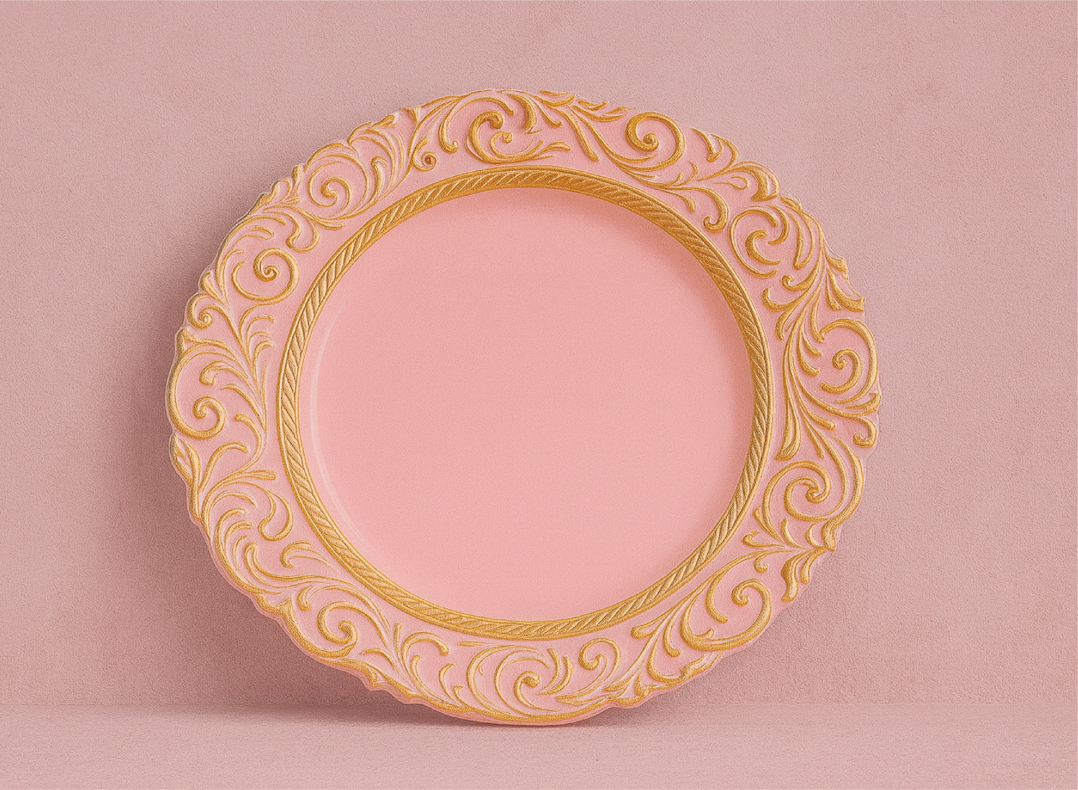 Plato Barroco Rosé Dorado