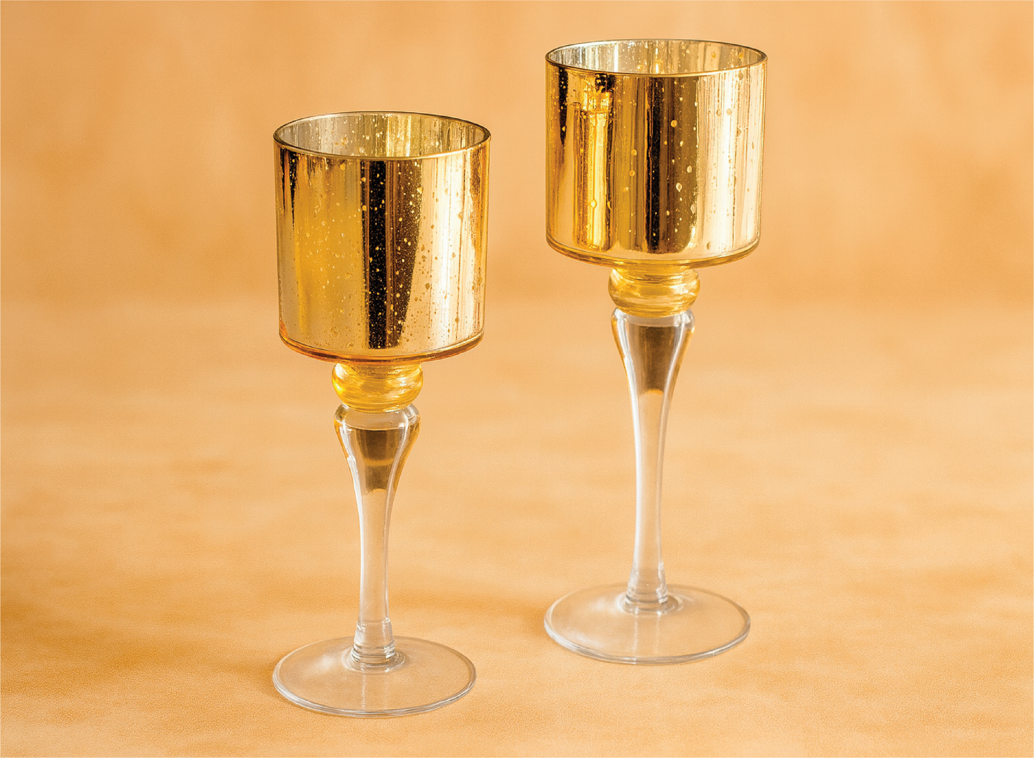 Candelabro Vintage De Vidrio Mercurizado